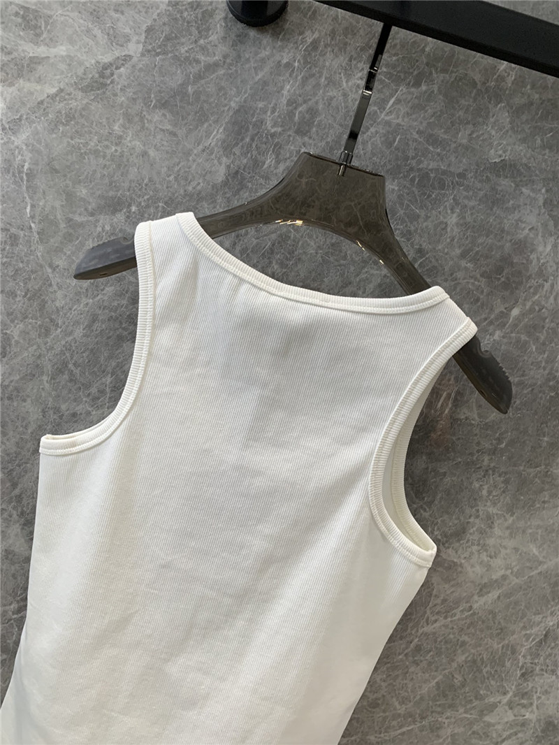 Moncler new logo embroidered ribbed vest replica clothing sites