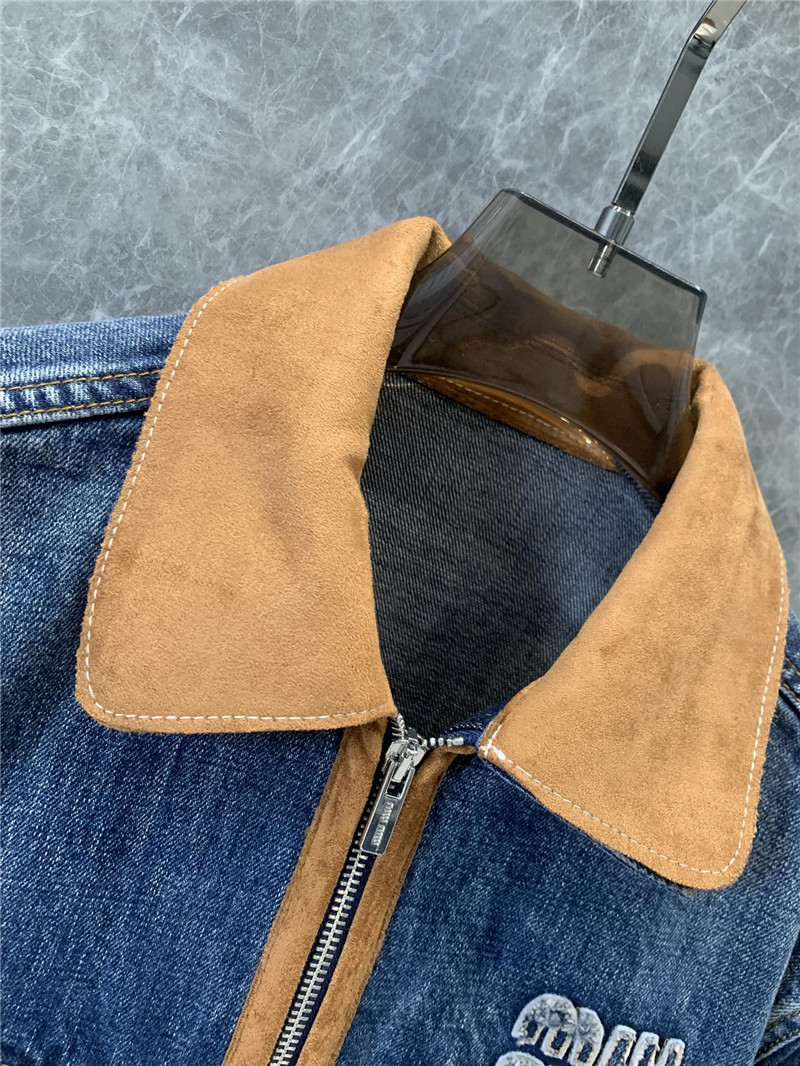 M1um1u lapel denim jacket replica d&g clothing