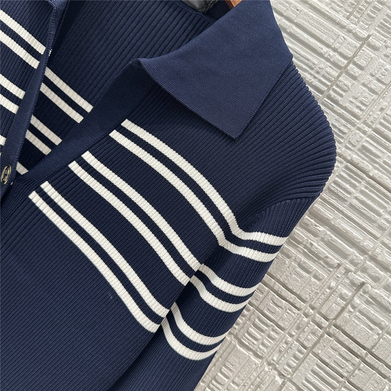 Gvc*1 ribbed viscose knitted polo collar top replica clothes
