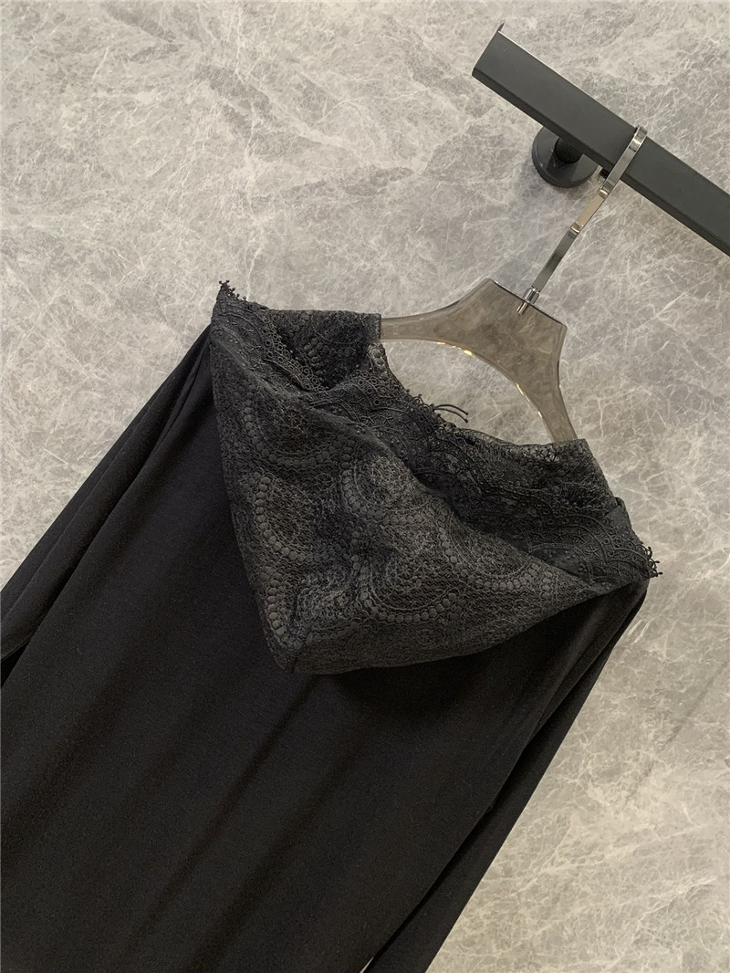 M1um1u lace hooded long-sleeved t-shirt replica clothes