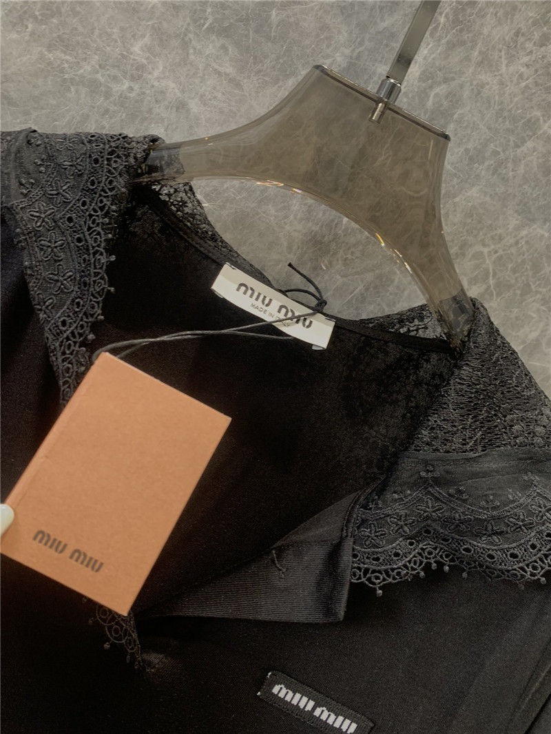 M1um1u lace hooded long-sleeved t-shirt replica clothes