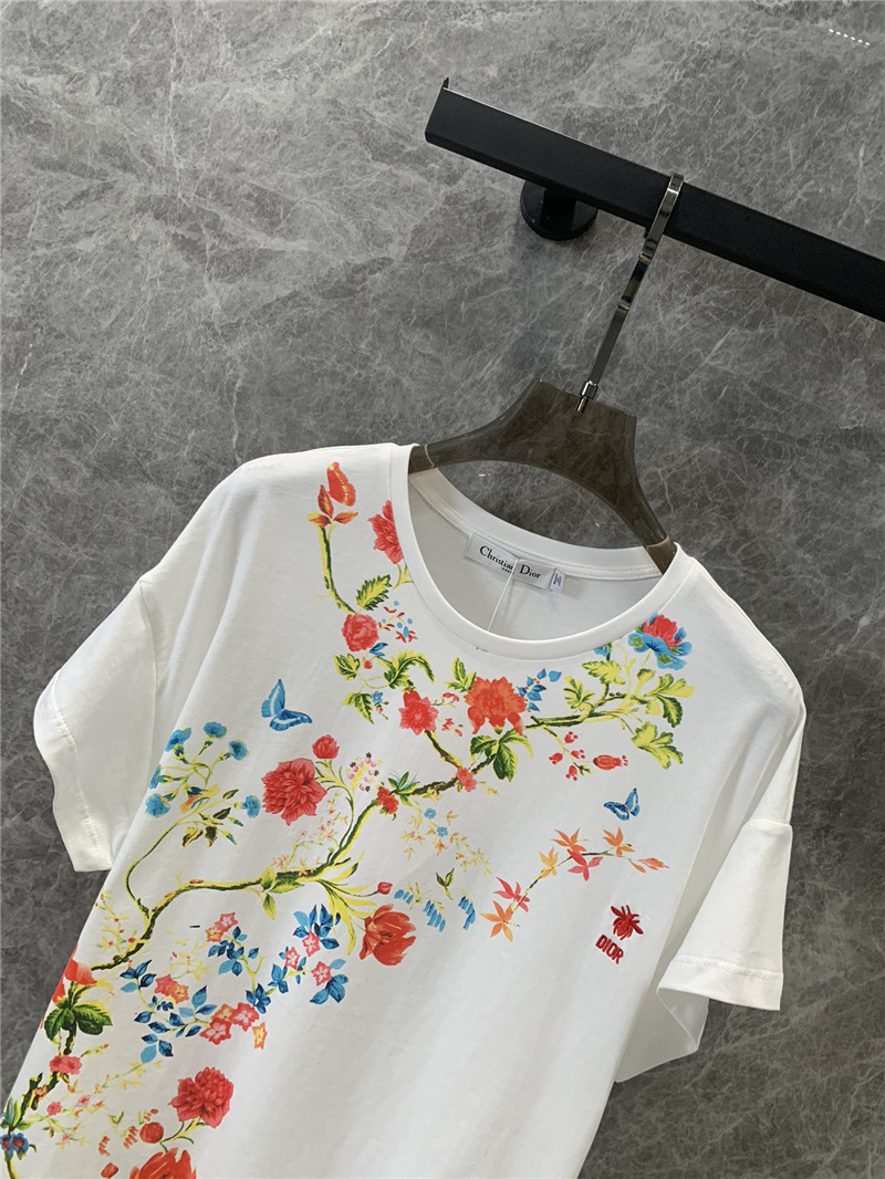 D10r floral print round neck short sleeve t-shirt replicas clothes