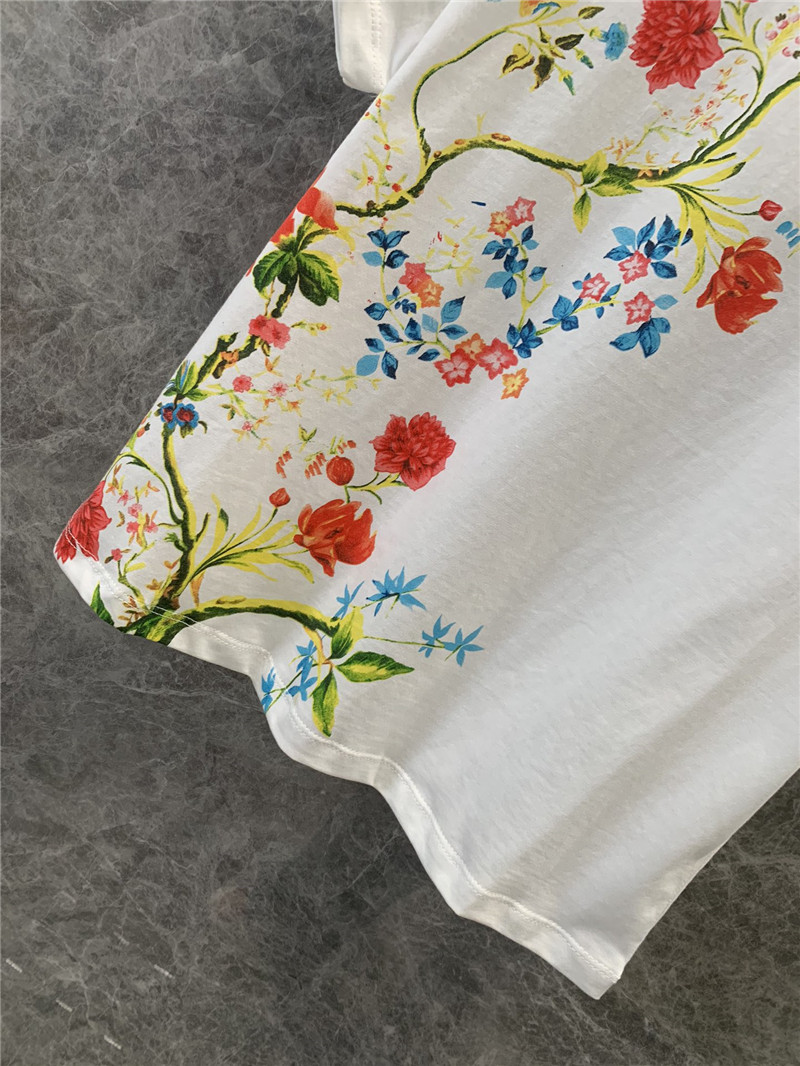 D10r floral print round neck short sleeve t-shirt replicas clothes