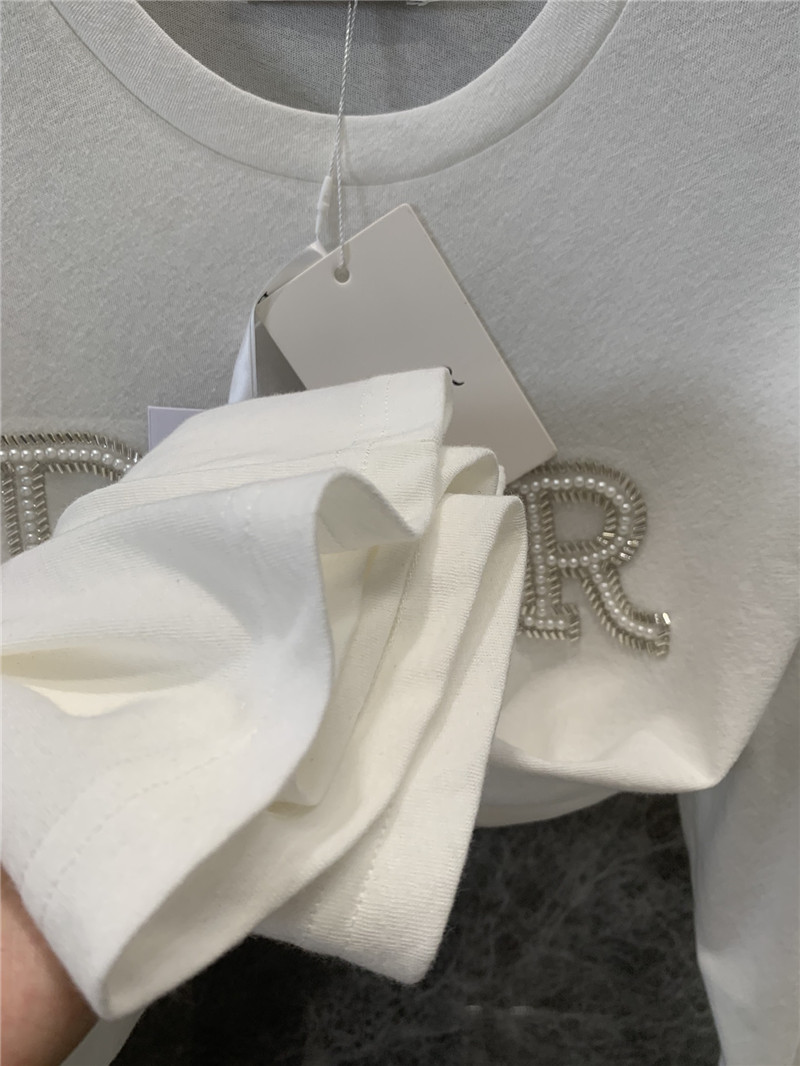 D10r letter beaded long-sleeved t-shirt replica clothes
