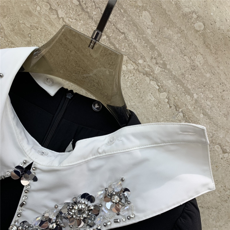 M1um1u lapel short-sleeved dress replica d&g clothing