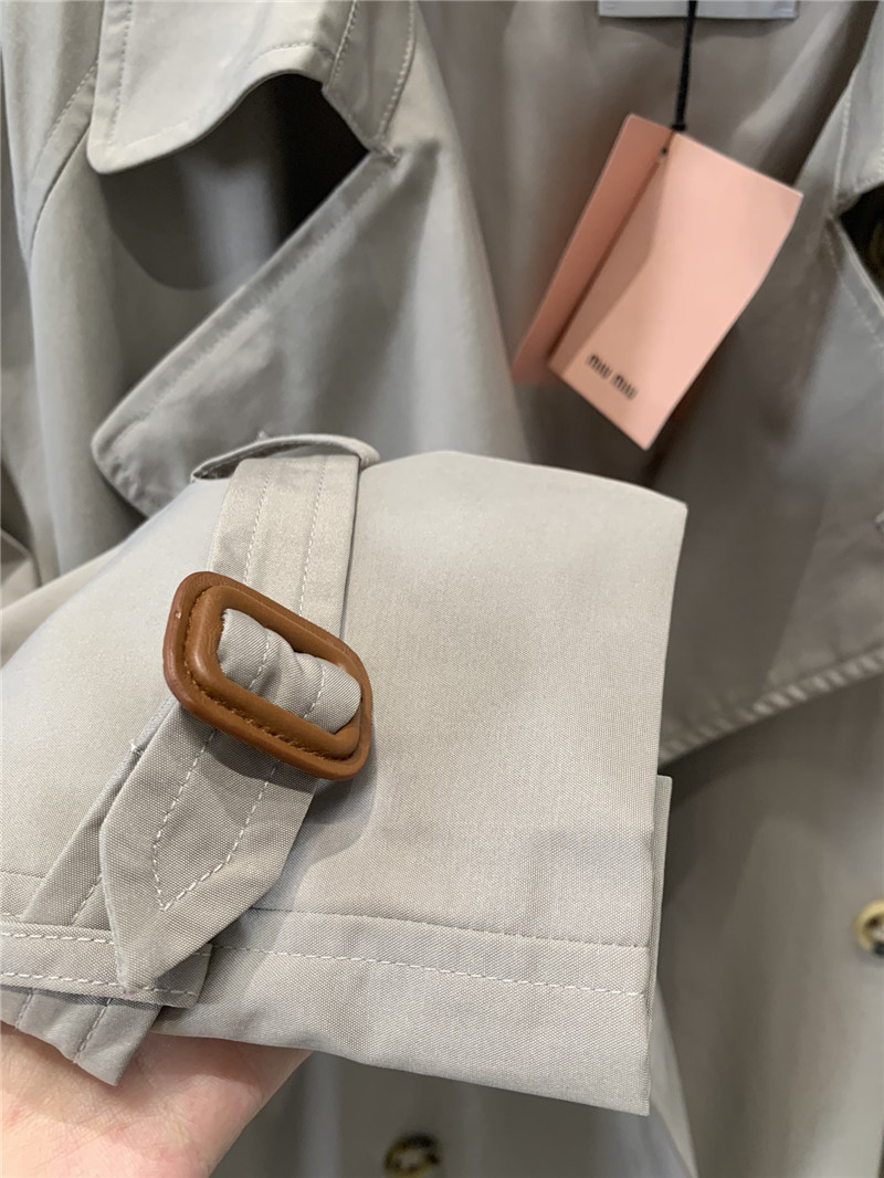 M1um1u double-breasted long trench coat replica d&g clothing