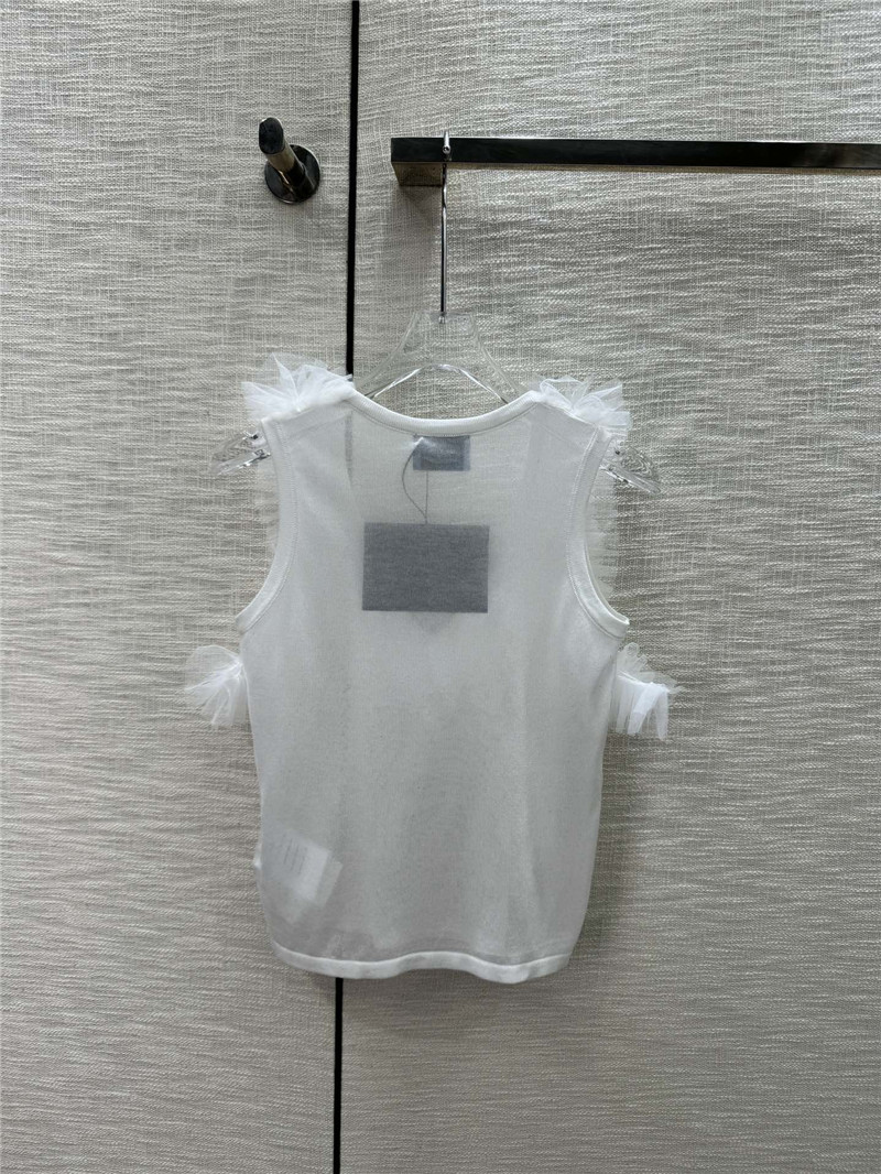 Pra*a mesh stitching see-through small vest replica d&g clothing