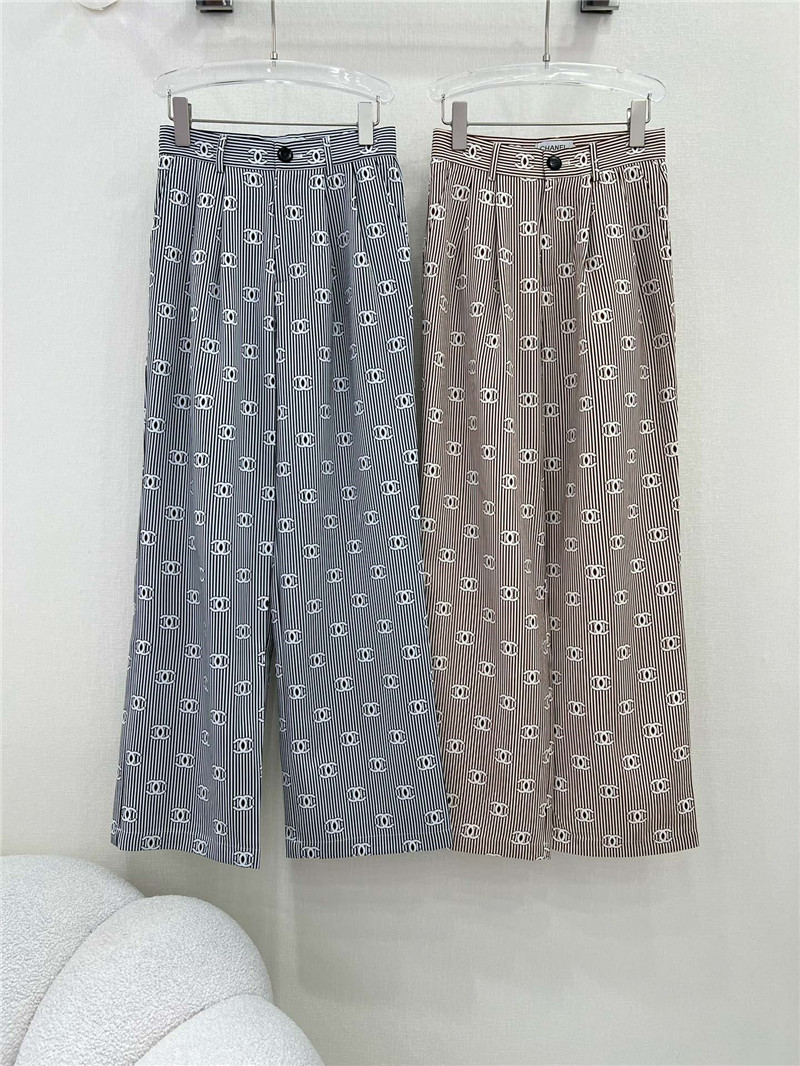 Ch**el new striped wide-leg pants replicas clothes