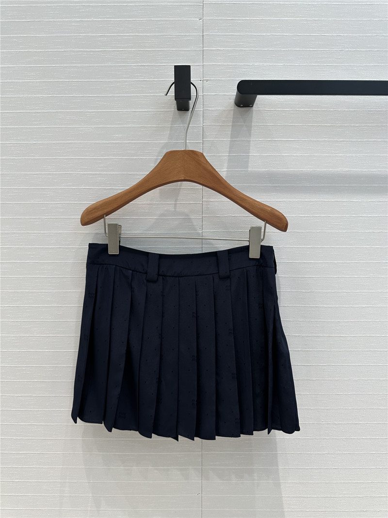 M1um1u silk jacquard short pleated skirt replicas clothes