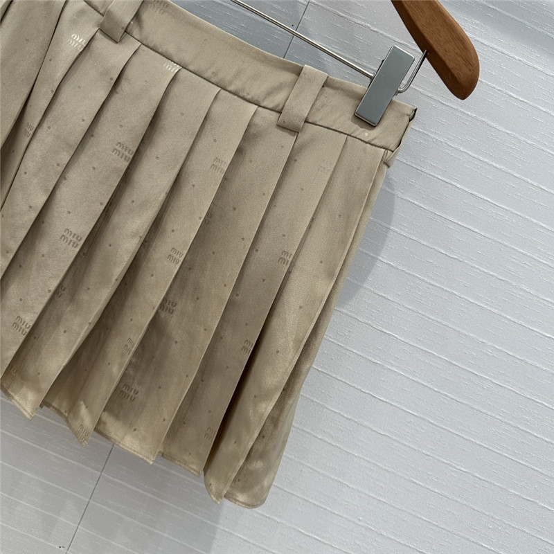 M1um1u silk jacquard short pleated skirt replicas clothes