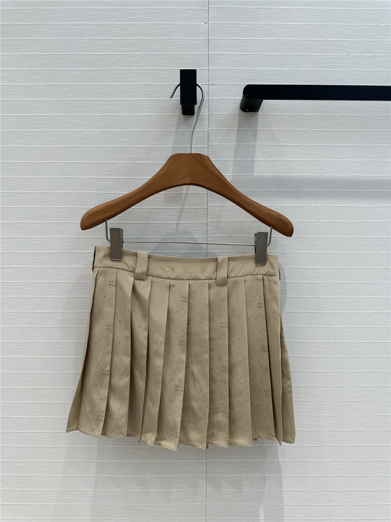 M1um1u silk jacquard short pleated skirt replicas clothes