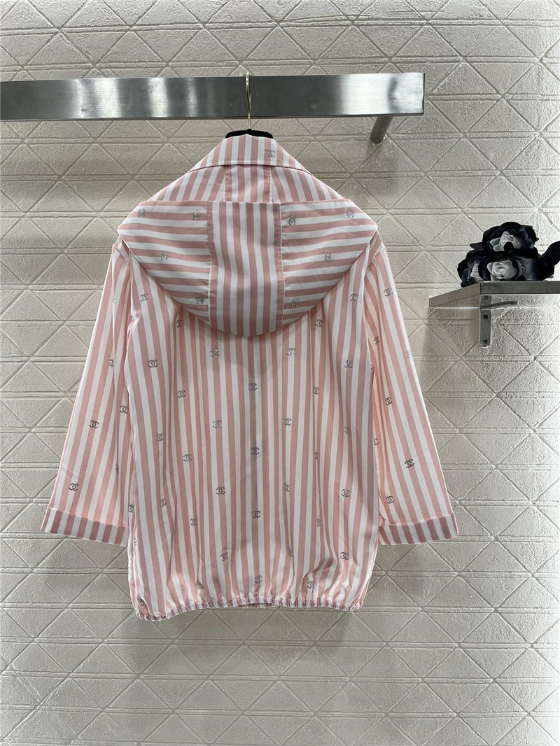ch**el hot D1am0nd double c striped hooded jacket replicas clothes