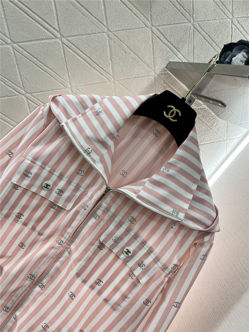 ch**el hot D1am0nd double c striped hooded jacket replicas clothes