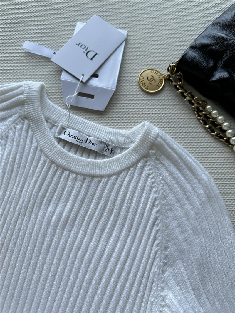 D10r knitted striped short-sleeved top replica designer clothes