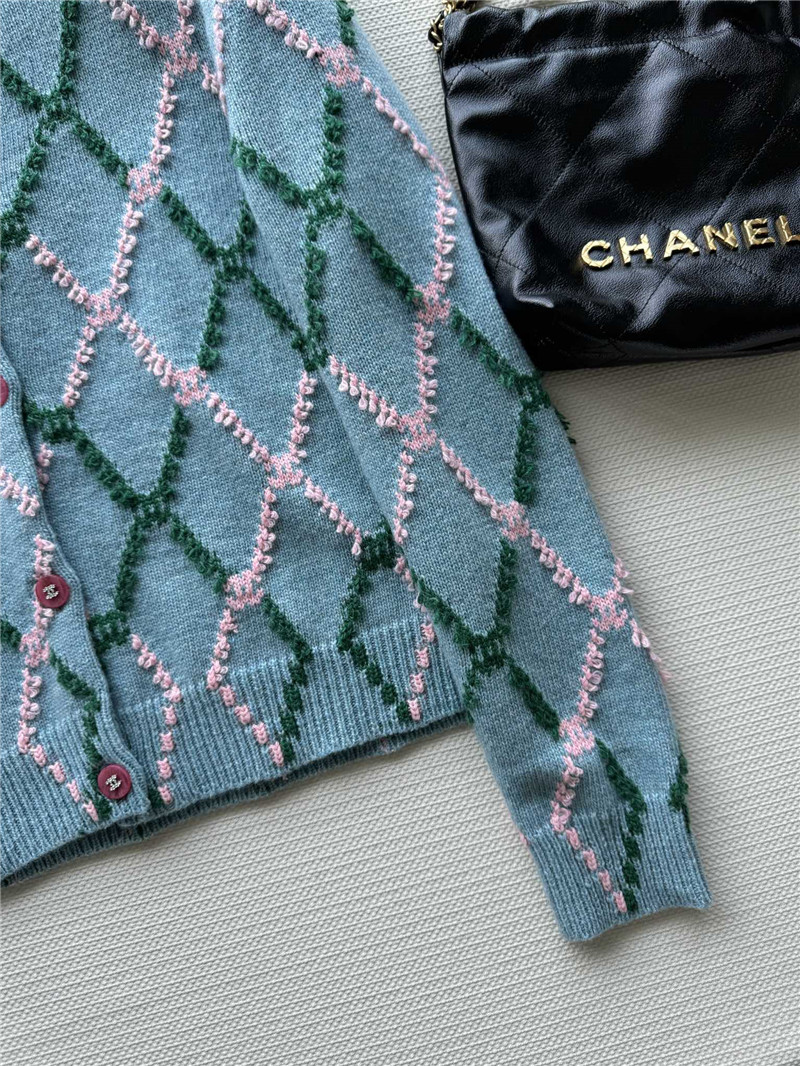 ch**el D1am0nd jacquard cardigan blue