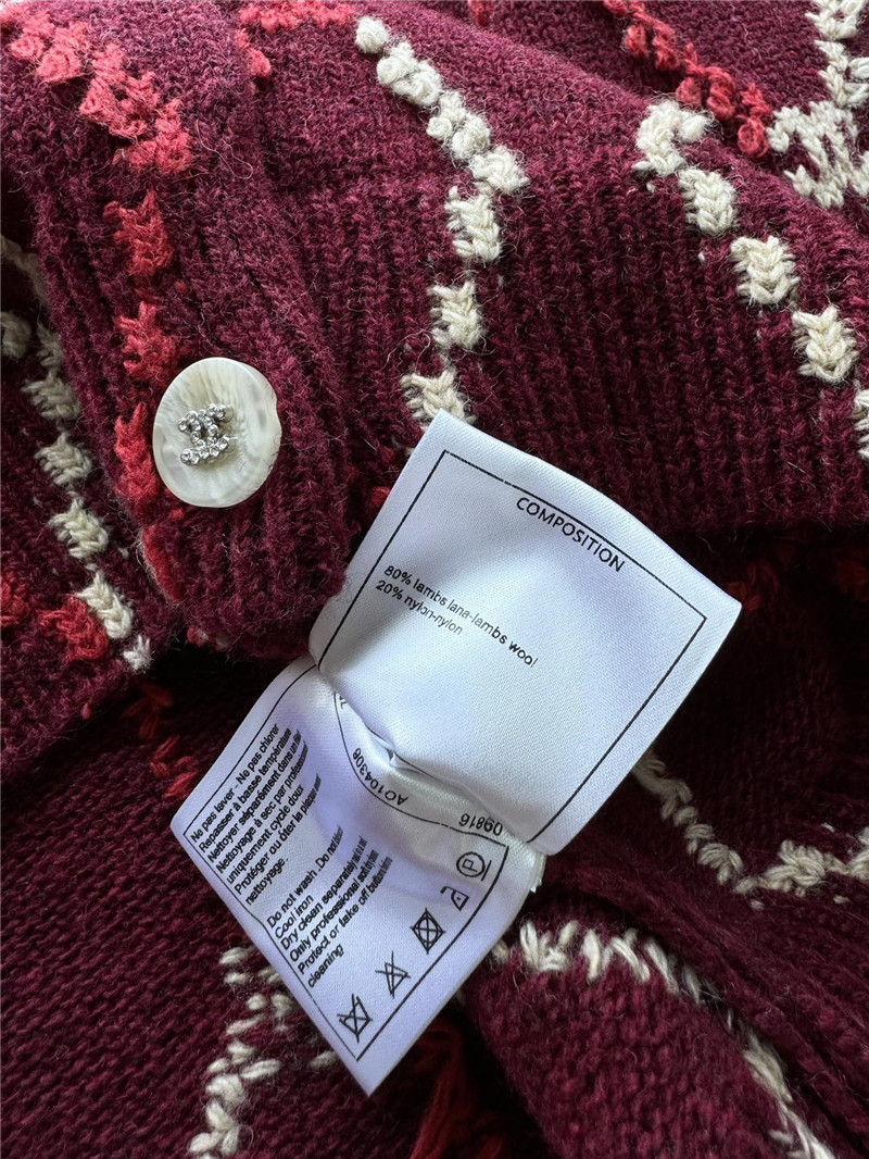 ch**el D1am0nd jacquard cardigan red