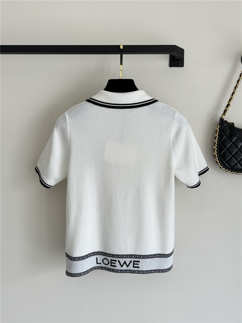 L0ew* knitted lapel short-sleeved top replica d&g clothing