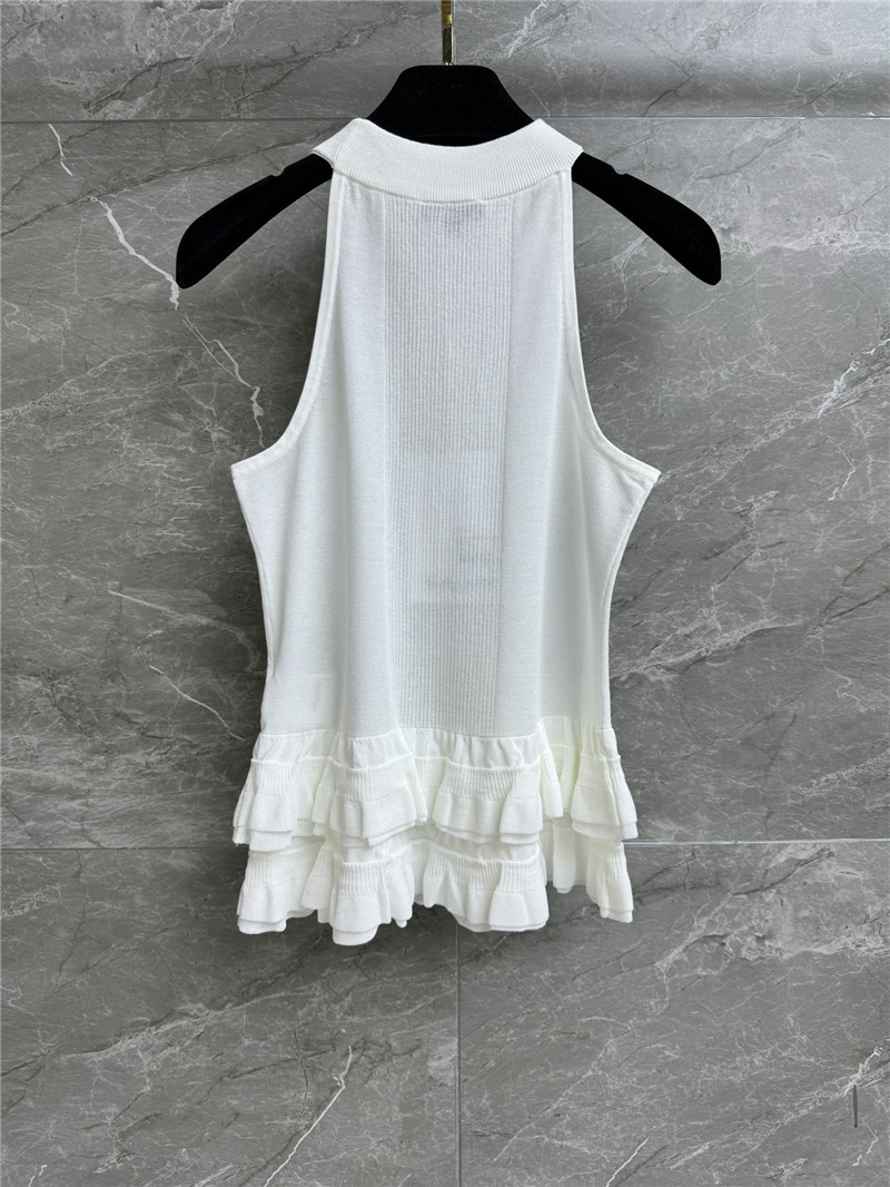 Ch**el ruffled knitted vest replica d&g clothing
