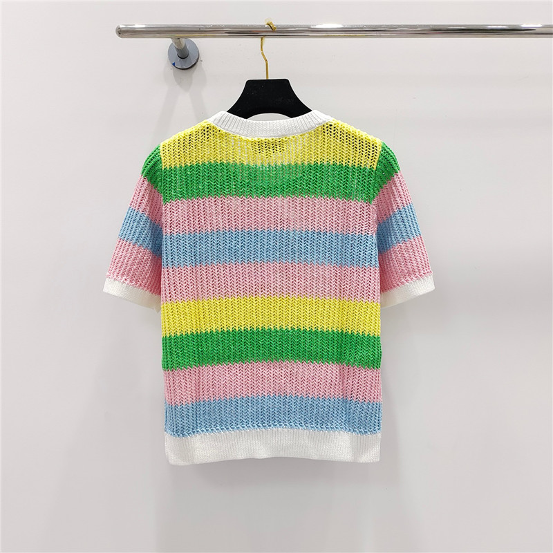 Ch**el round neck knitted short sleeves replica clothes