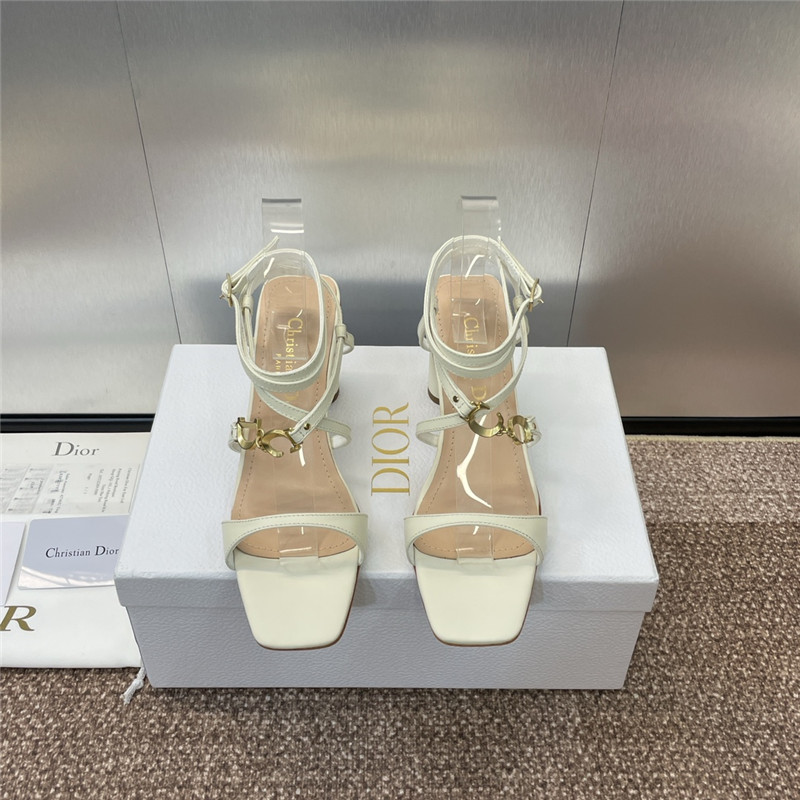 c’est D10r heeled sandal ivory calfskin