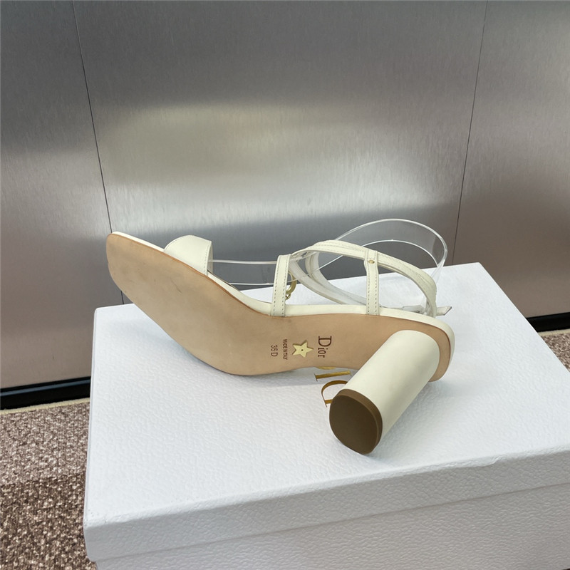c’est D10r heeled sandal ivory calfskin