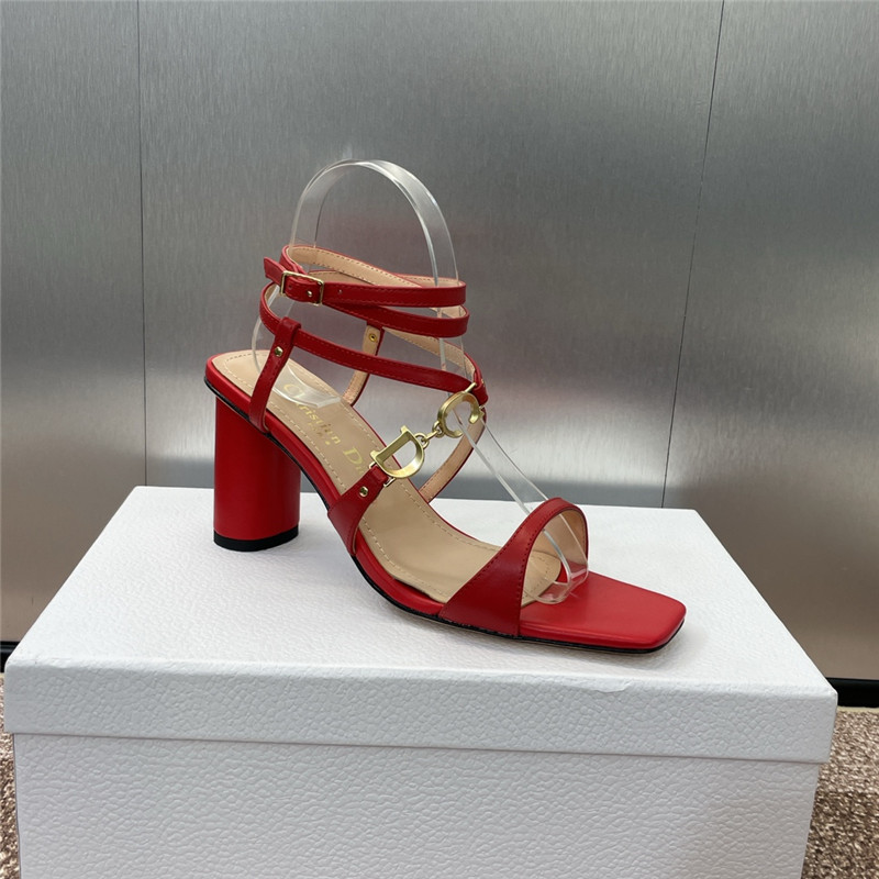 c’est D10r heeled sandal red calfskin