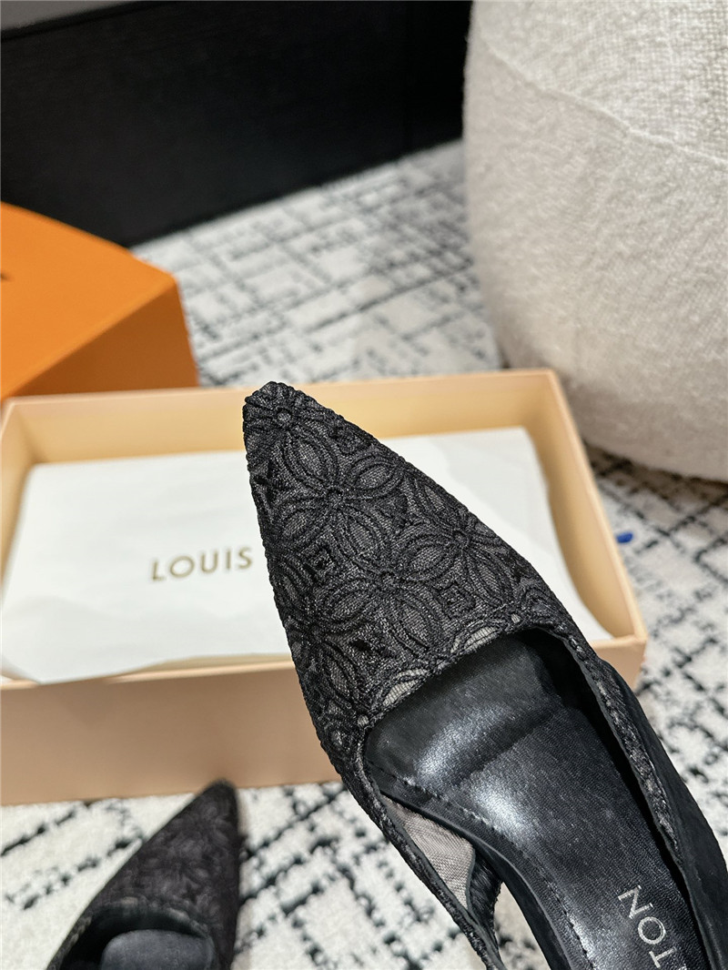 l0vis Vvtt0n sparkle slingback pump 65mm black lace