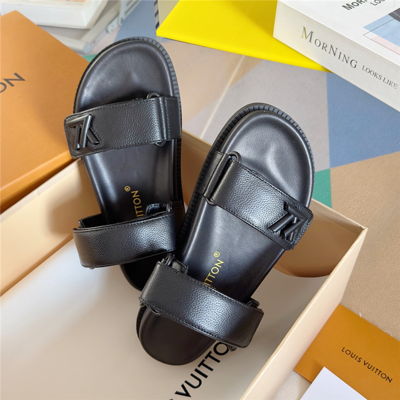 l0vis Vvtt0n bom dia flat comfort mule black calfskin