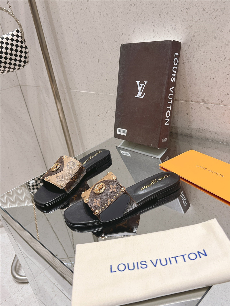 l0vis Vvtt0n lv frame flat mule cacao