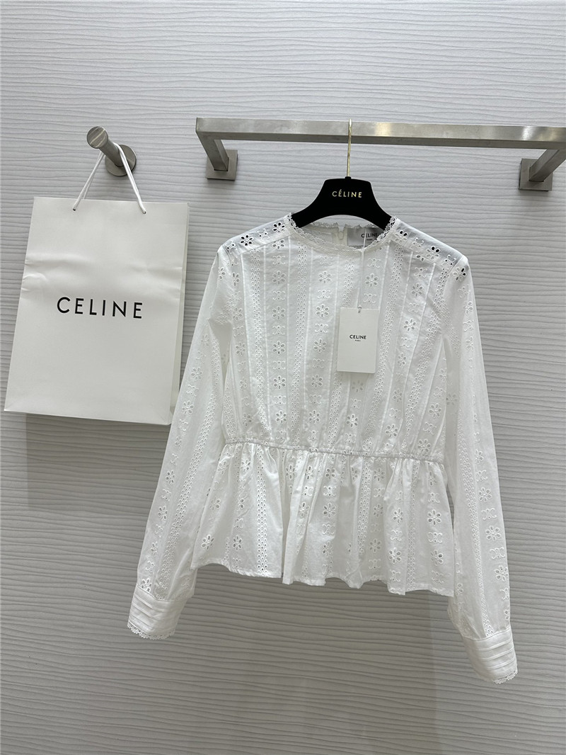Ce1i*e hollow embroidered arc de triomphe logo top replicas clothes