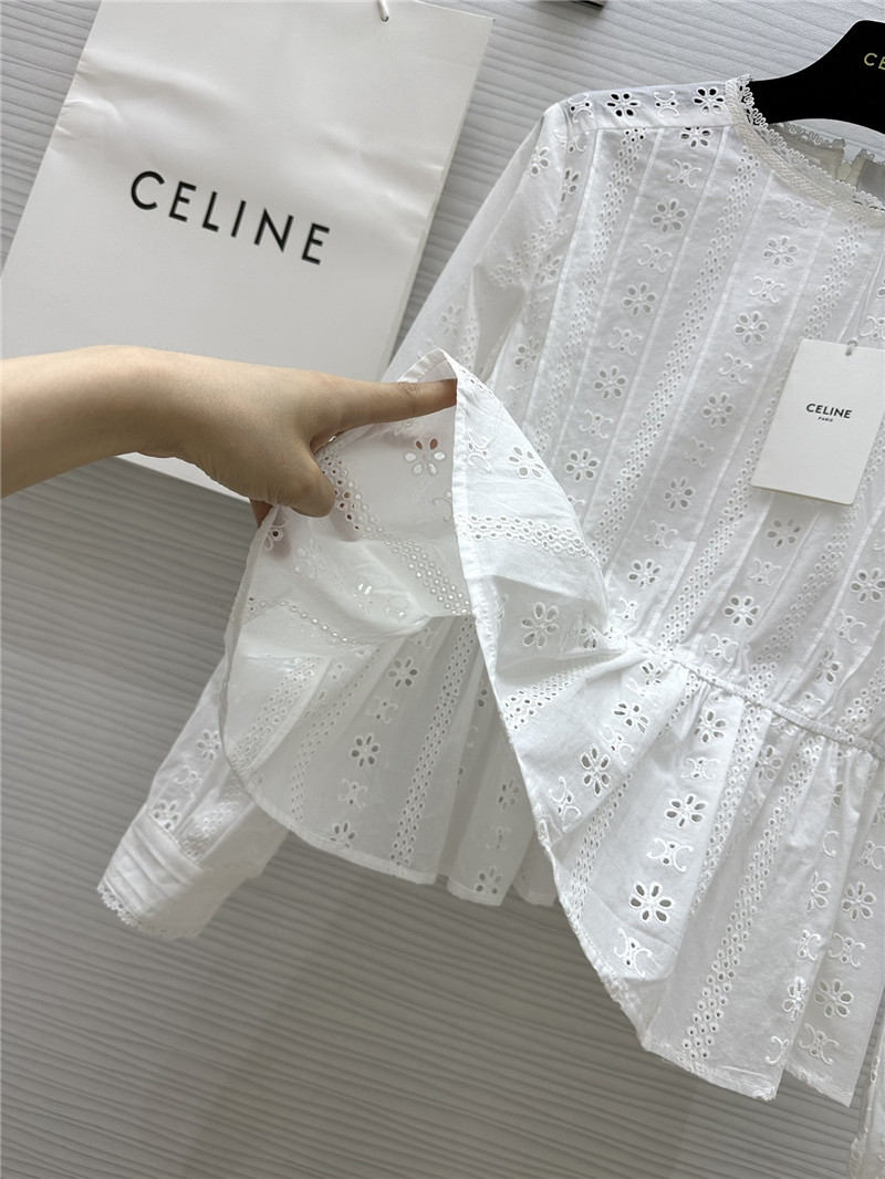 Ce1i*e hollow embroidered arc de triomphe logo top replicas clothes
