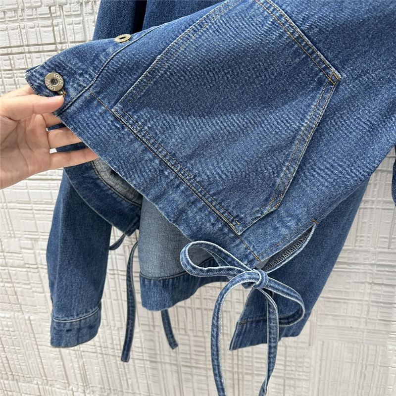 L0ew* vintage denim lapel jacket replica clothes