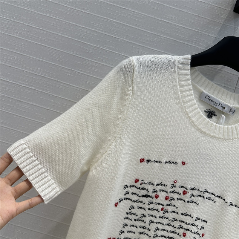 D10ramour embroidered knit t-shirt