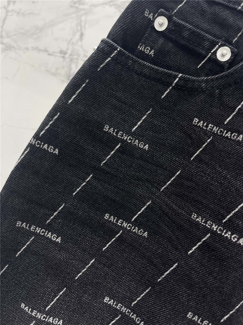 Ba1en*iaga diagonal stripe logo denim skirt replicas clothes