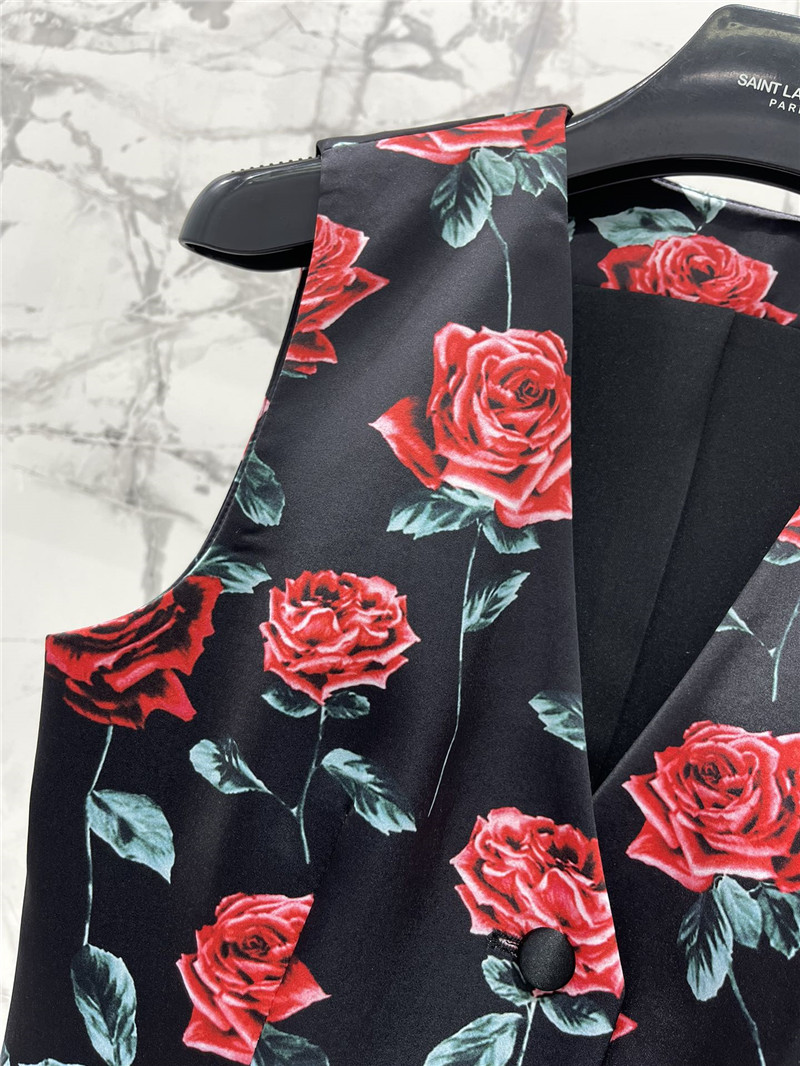 Sa1nt Lau*nt rose print jersey vest