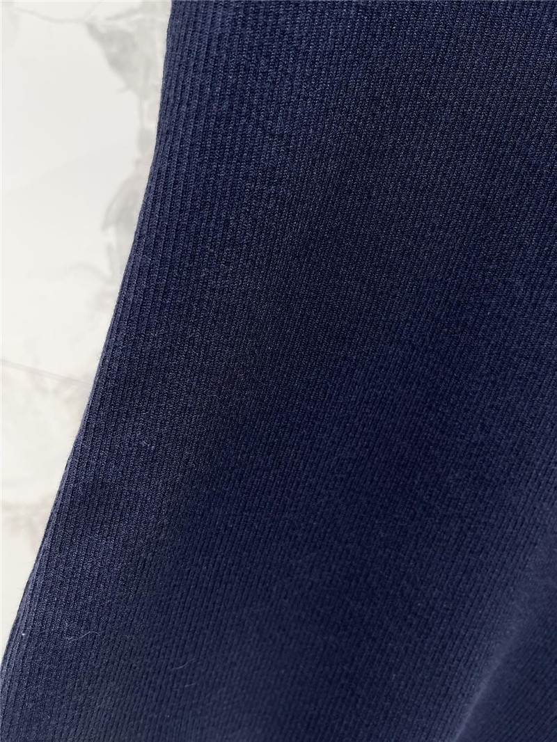 D10r navy blue short-sleeved knit polo shirt