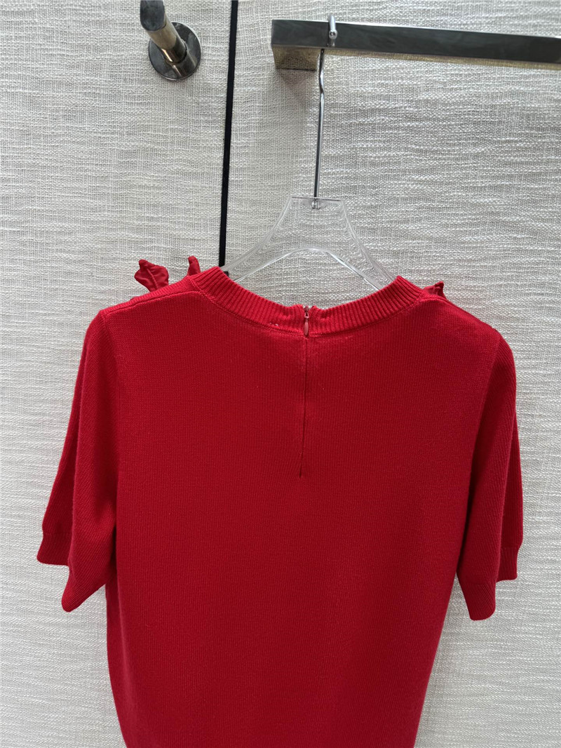Va1e*ntin0 3d floral knitted short sleeves replica clothing