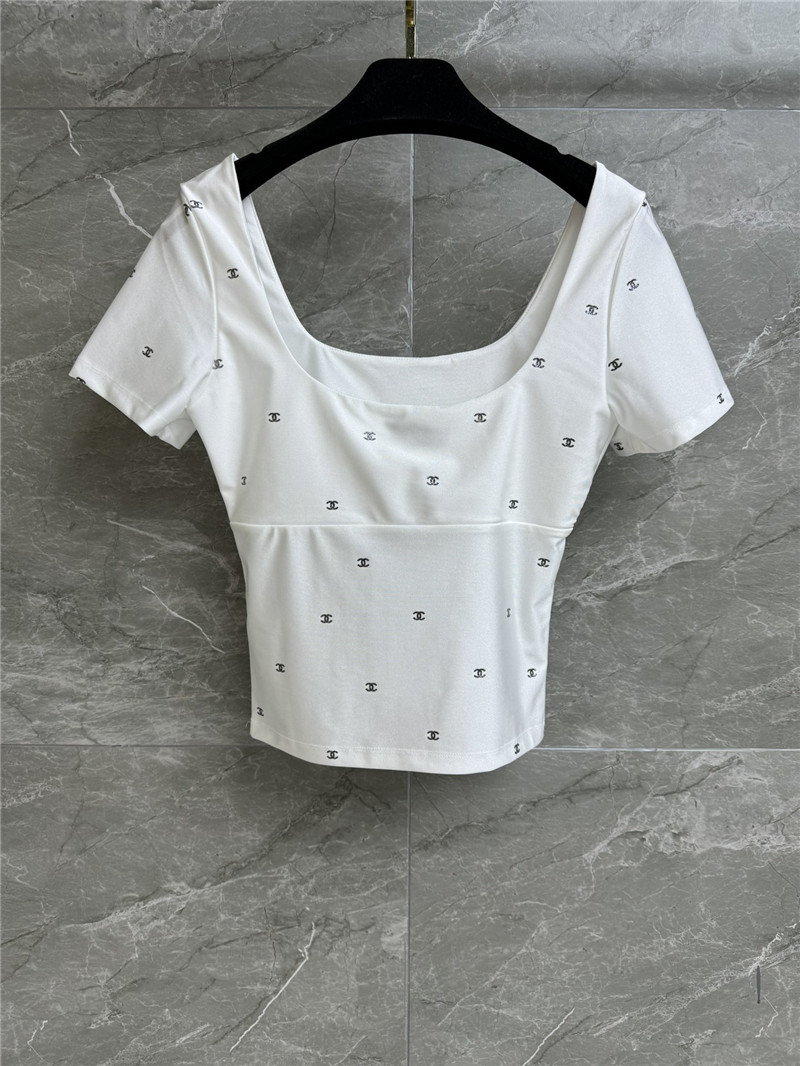 Ch**el full logo short sleeve replica clothing sites