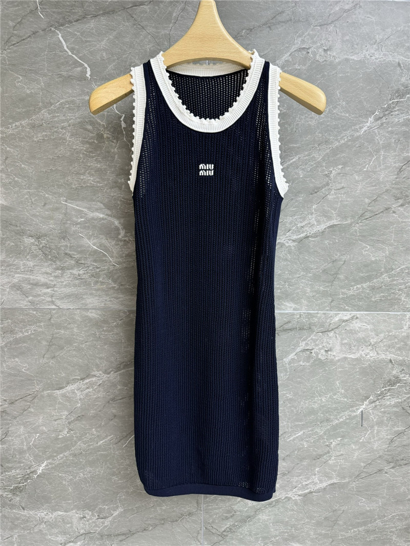 M1um1u colorblock hollow vest dress replica d&g clothing