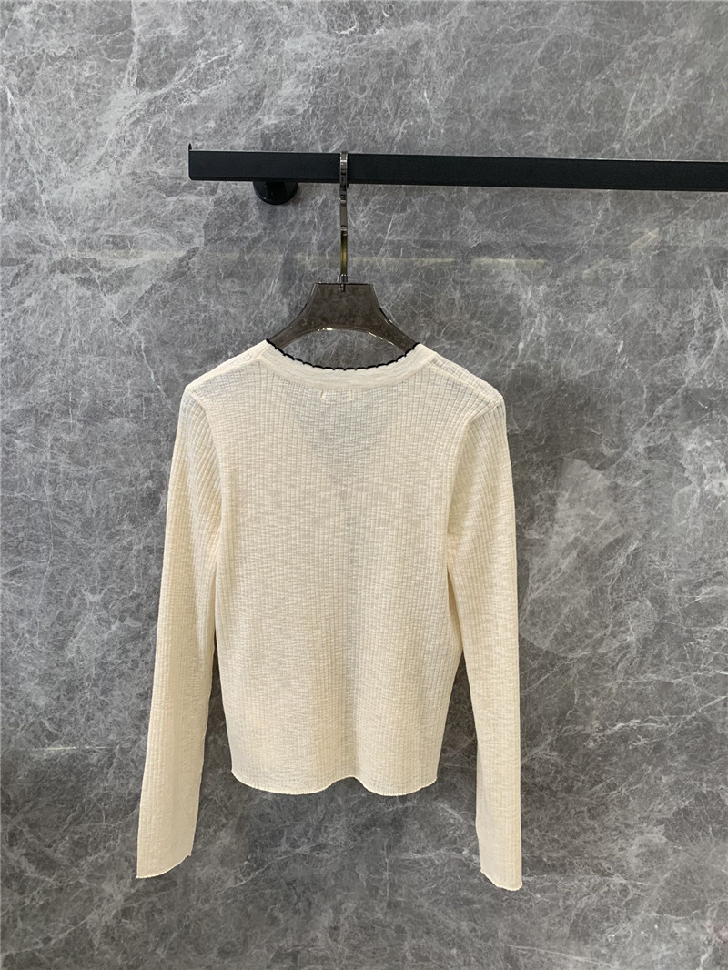 M1um1u micro logo v-neck lace knitted cardigan replicas clothes