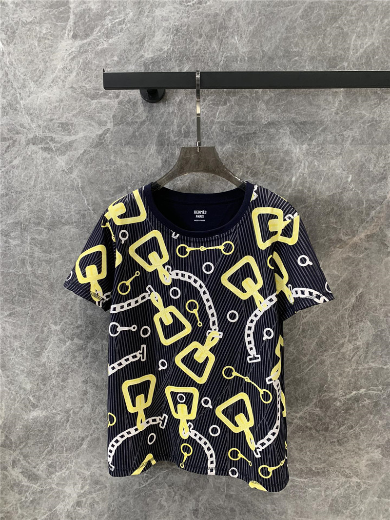 H**me5 chain print round neck short-sleeved t-shirt replica clothes