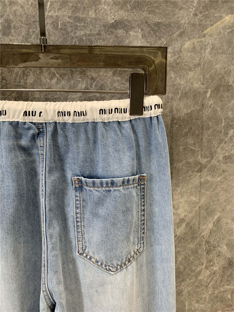 M1um1u denim wide-leg straight pants replica clothes
