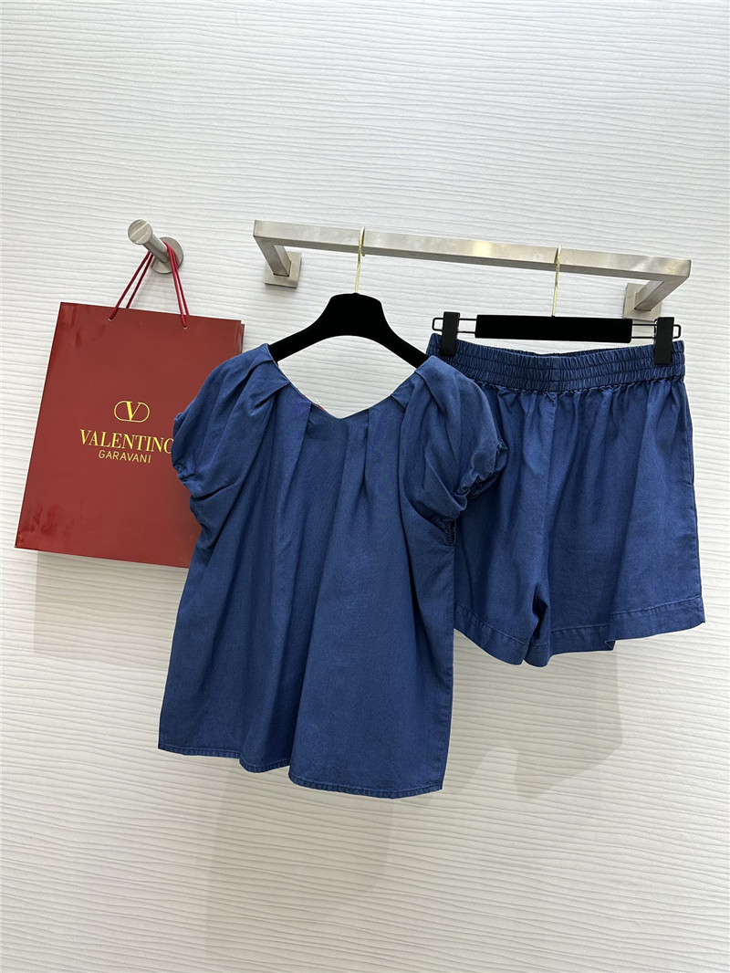 Va1e*ntin0 tencel denim suit cheap replica designer clothes