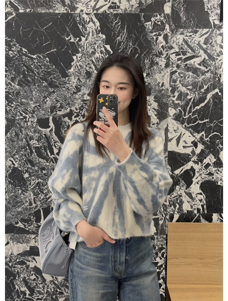 Ce1i*e new tie-dye print pullover sweater replica d&g clothing
