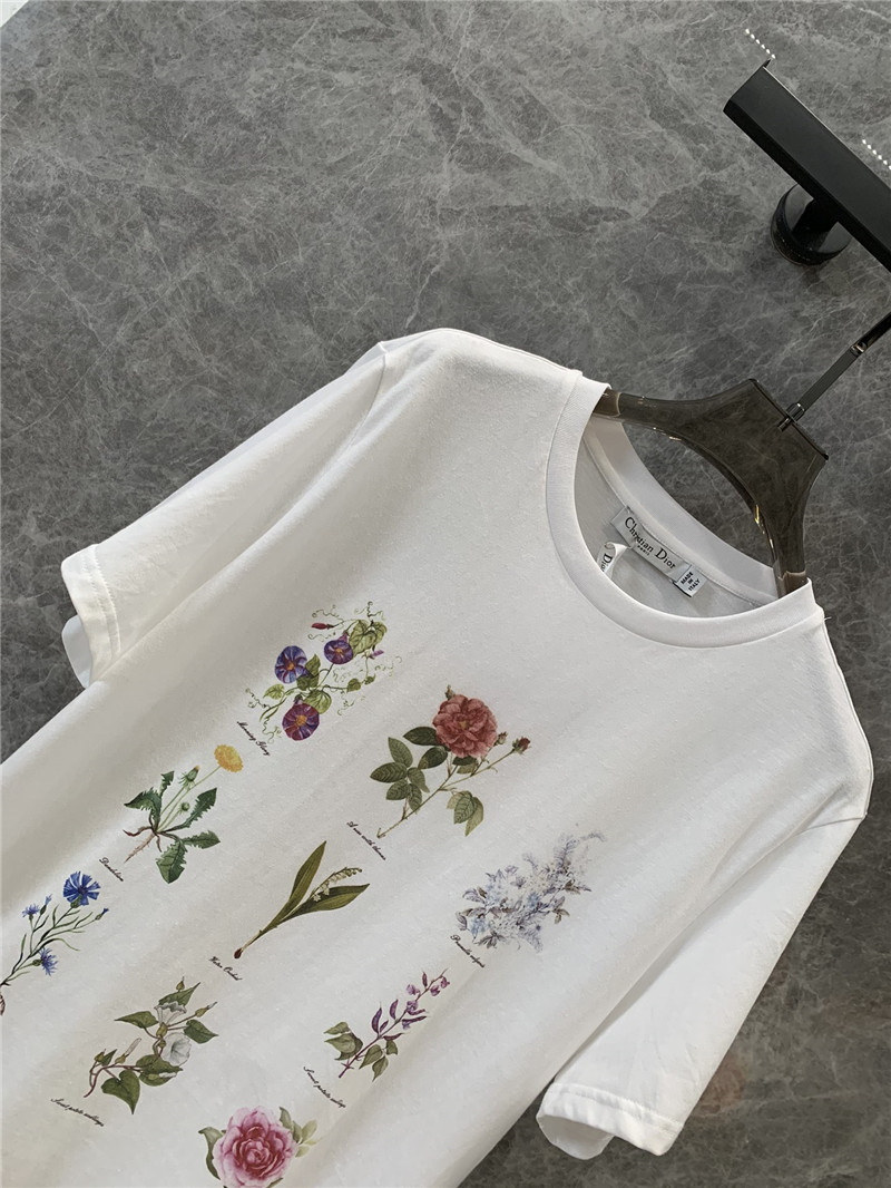 D10r plant print round neck short sleeve t-shirt replica clothing