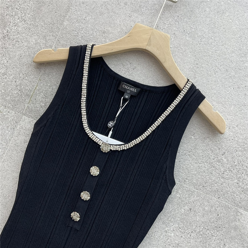 Ch**el u-neck knitted vest replicas clothes