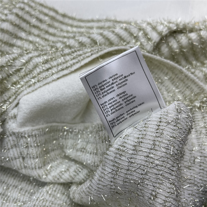 Ch**el striped contrast gold thread knitted cardigan replica clothes