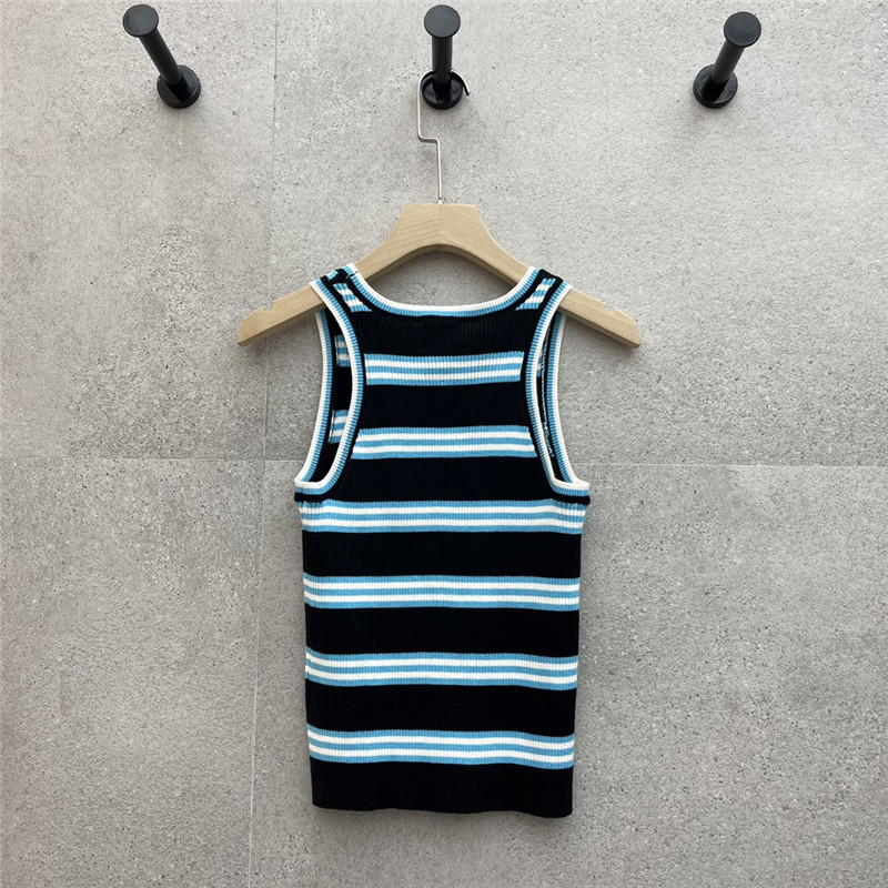 Ch**el contrast striped knitted vest replicas clothes