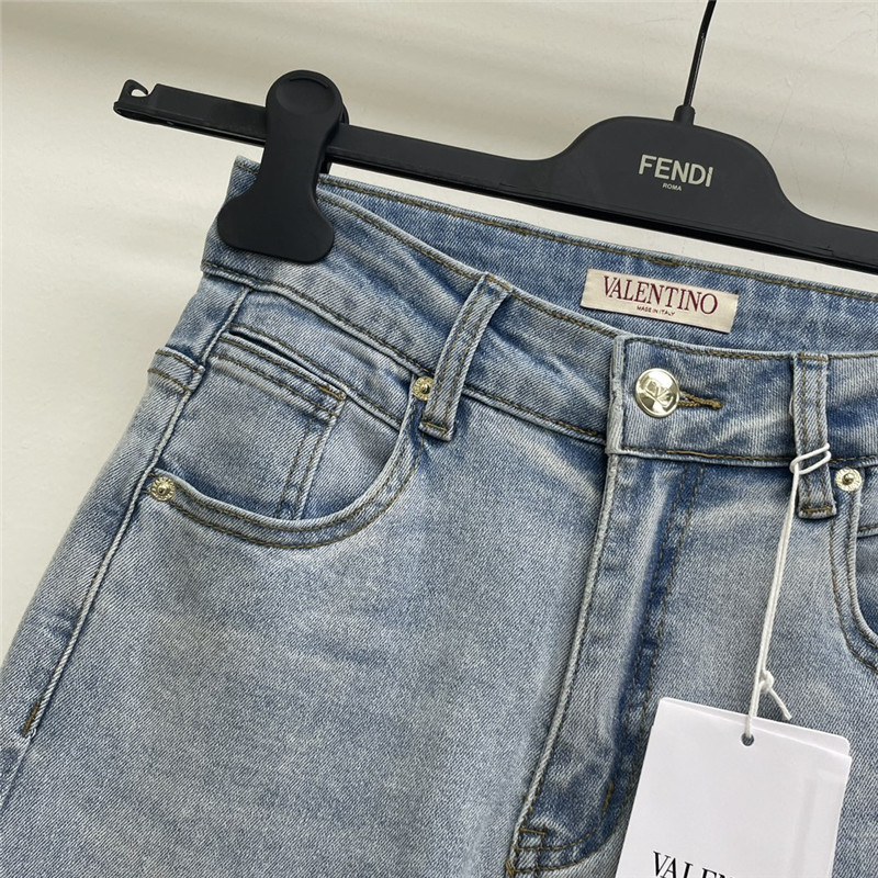 Va1e*ntin0 classic printed jeans replicas clothes