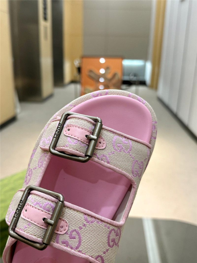 Gvc*1 platform strap sandals in pink oblique canvas